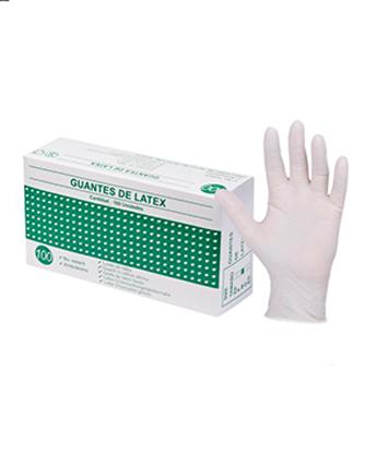 guantes de latex blanco