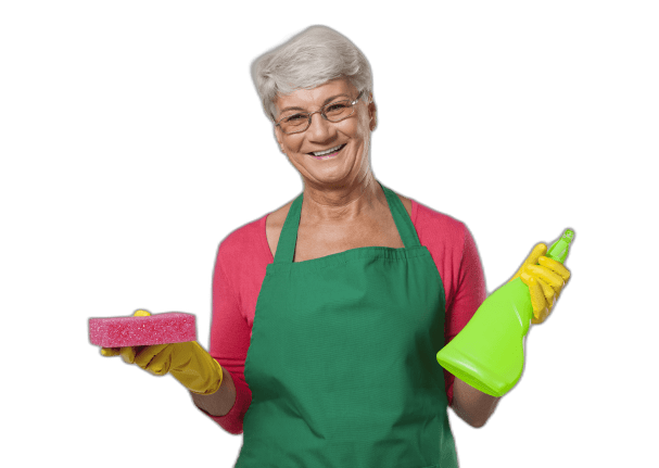 señora de limpieza de mediana edad